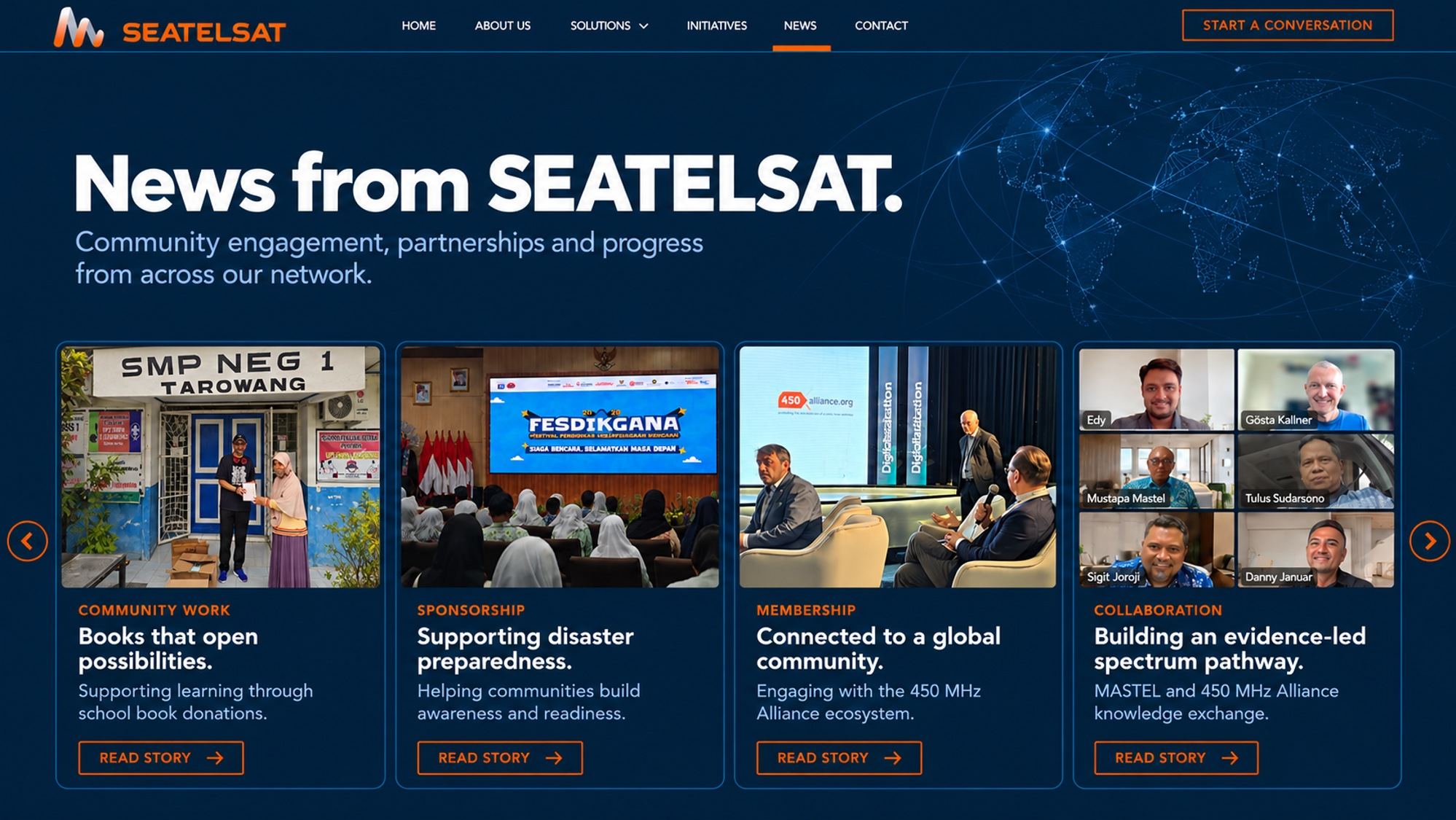 Global connections across the Seatelsat network